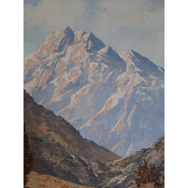 Austrian Artist Signed Haller Mountain Alps Painting For Sale - Image 4 of 6