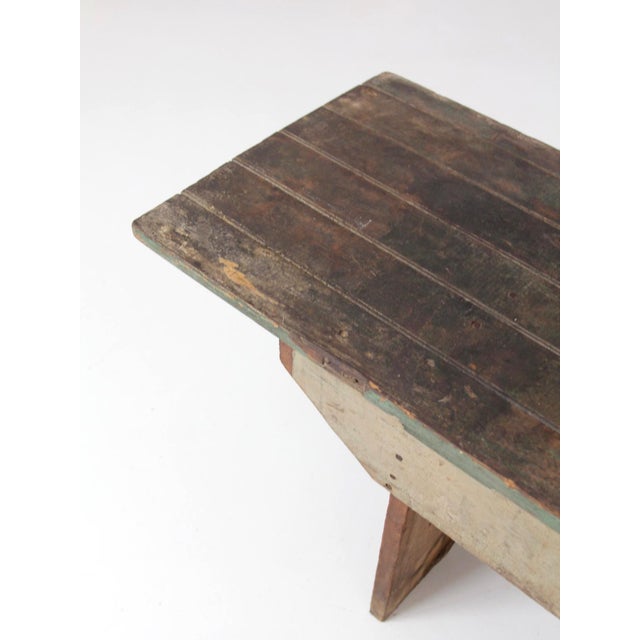 Antique Primitive Farmhouse Bench For Sale - Image 14 of 18