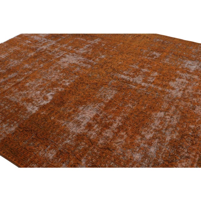 Rug & Kilim Vintage Persian Rug in Rust Orange and Brown Floral Patterns, From Rug & Kilim For Sale - Image 4 of 7