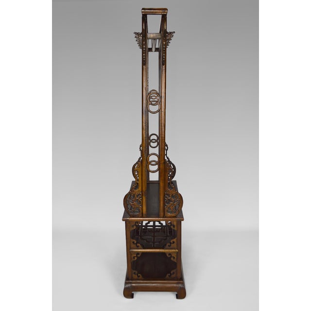 Boho Chic Asian Coat Rack in Carved Wood with Dragons, 1940s For Sale - Image 3 of 18