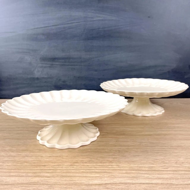 White Antique Copeland Earthenware Pottery Compotes- a Pair For Sale - Image 8 of 8