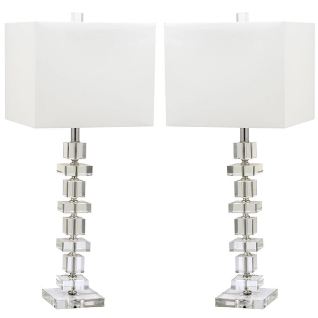 Glass Crystal Table Lamp in Crystal - a Pair For Sale - Image 7 of 7