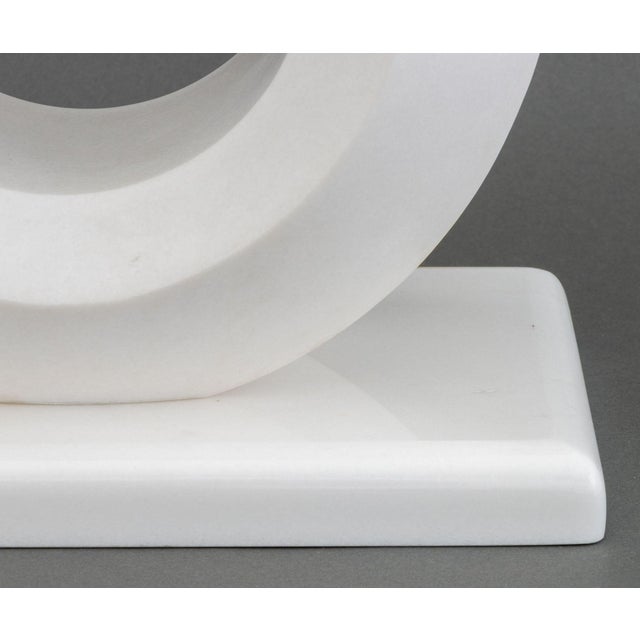 White Pair of Modernist Carved White Quartzite Sculptures For Sale - Image 8 of 9