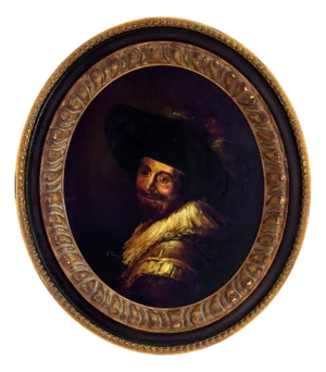 Giovanni Perna, Musketeer, 1990s, Oil on Tablet, Framed