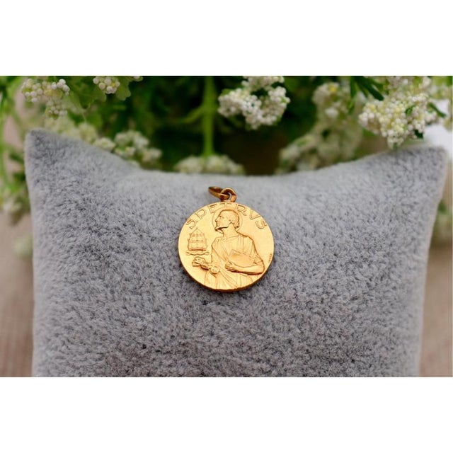Metal 19.2k Gold Pendant For Sale - Image 7 of 7