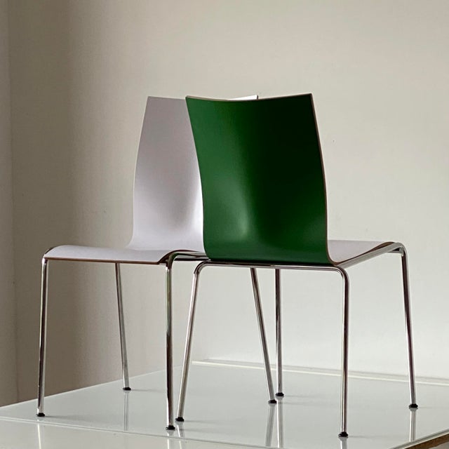 Green and White Chairs by Erik Magnussen for Engelbrechts, 1990s, Set of 12 For Sale - Image 10 of 18