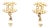 Chanel Vintage Gold Plated CC Pearl Pearl Dangle Small Piercing Earrings, A Pair For Sale