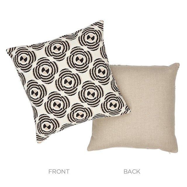 Art Deco Schumacher x Johnson Hartig Le Moderne Cut Velvet Pillow 20" x 20" in Neutral For Sale - Image 3 of 5