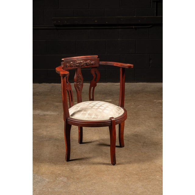 Late 19th Century Victorian Mahogany Corner Chair For Sale - Image 4 of 4