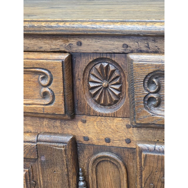 Antique 19th Century French Provincial Oak Buffet With Lined Interior For Sale - Image 15 of 18