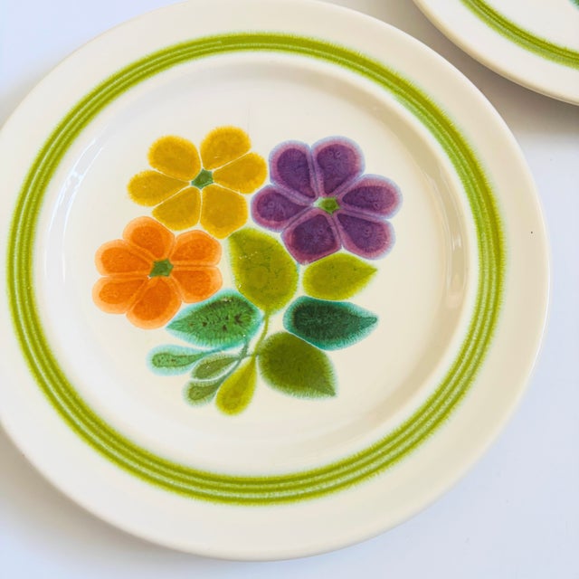 Mid 20th Century Franciscan Earthenware Floral Salad Plates - Set of 5 For Sale - Image 5 of 10