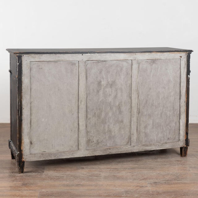19th Century Swedish Black Painted Pine Sideboard Buffet With Fluted Carved Panels For Sale - Image 15 of 15