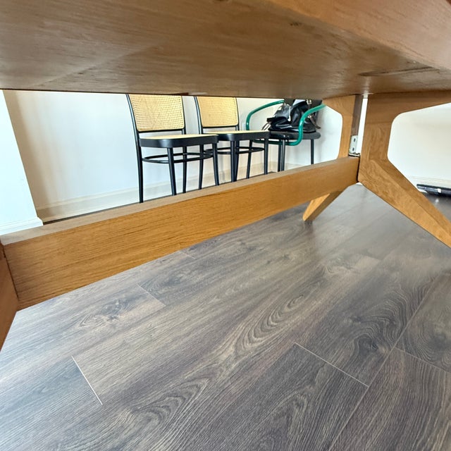 Mid-Century Modern Design Within Reach Cross Extension Table in White Oak For Sale - Image 3 of 12