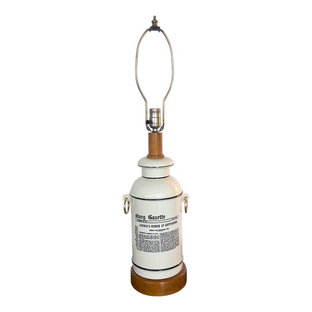 1940s Mid-Century Forslund Gettysburg Address Lamp For Sale