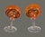 Mid-Century Modern Late 20th Century Pair of Hand Blown Art Glass Orange Margarita Glasses For Sale - Image 3 of 8