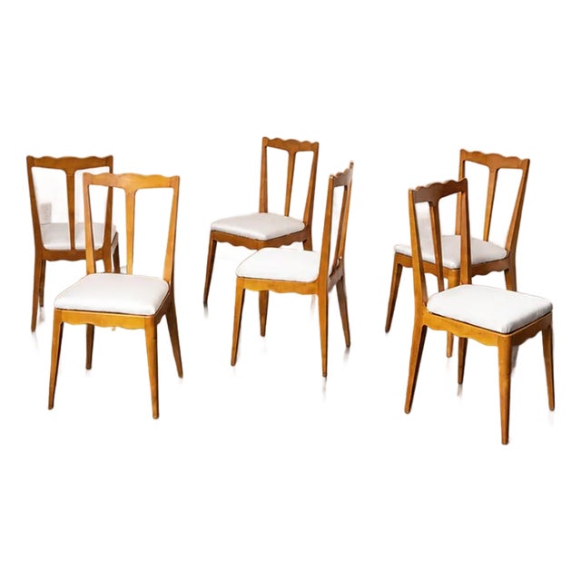 1950s A Set of Six Italian Sculptural Dining Chairs For Sale