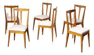 1950s A Set of Six Italian Sculptural Dining Chairs