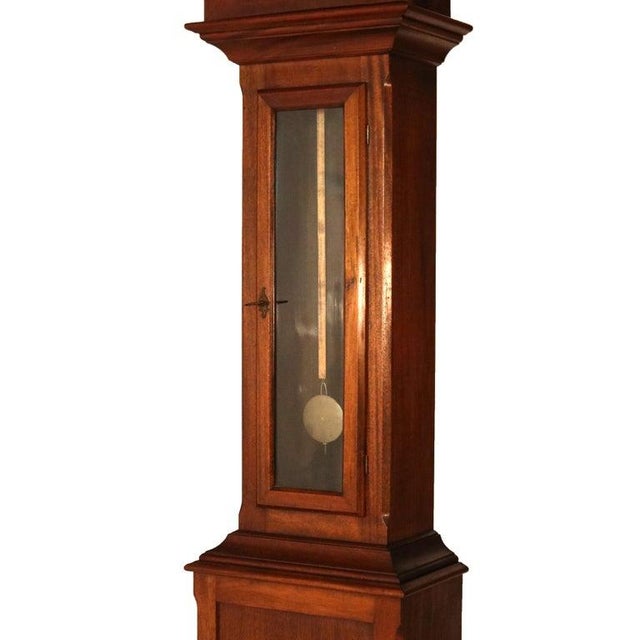 1920s Antique Ithaca Clock Co. Tall Case Walnut Grandfather Clock C1920 For Sale - Image 5 of 15