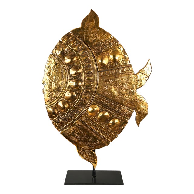 Large Gold Luster Oris Sculpture by deBlona For Sale