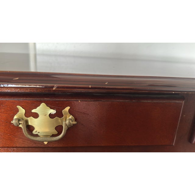 Vintage Queen Anne Mahogany Three Drawer Console Table For Sale In Houston - Image 6 of 8