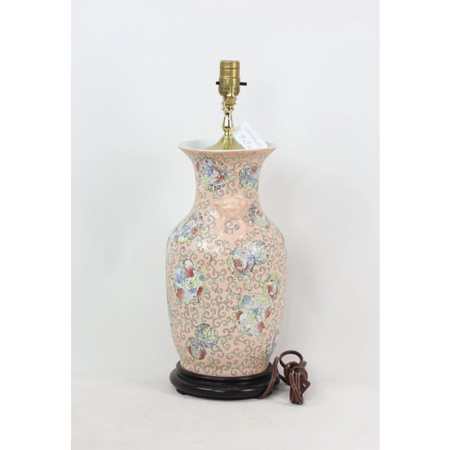 Chinese Vintage Chinese Blossoms Vase Lamp For Sale - Image 3 of 10