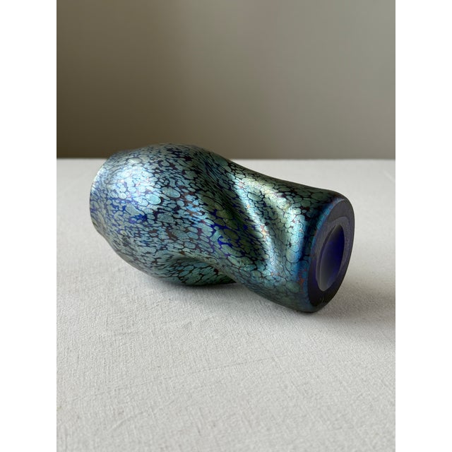 Blue Art Nouveau Vase with Papillon Decor from Loetz Witwe, Bohemia, 1900s For Sale - Image 8 of 11