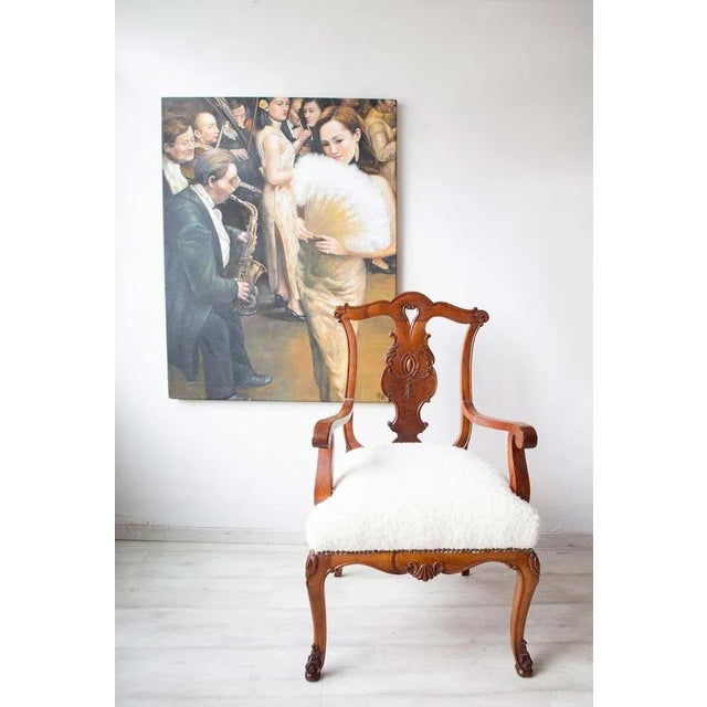Wood Spanish Chestnut Armchair, 1950s For Sale - Image 7 of 10