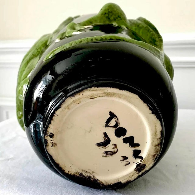 Vintage Large Black Glazed Dragon Vase – Sculptural Chinoiserie Style Ceramic For Sale In Miami - Image 6 of 6