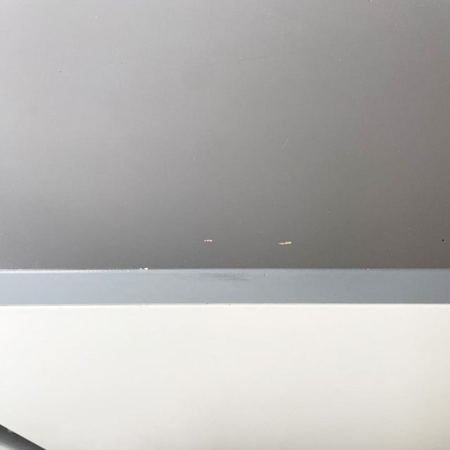 Modern Italian Rectangular Sideboard in Gray and White Wood, 1980s For Sale - Image 9 of 16