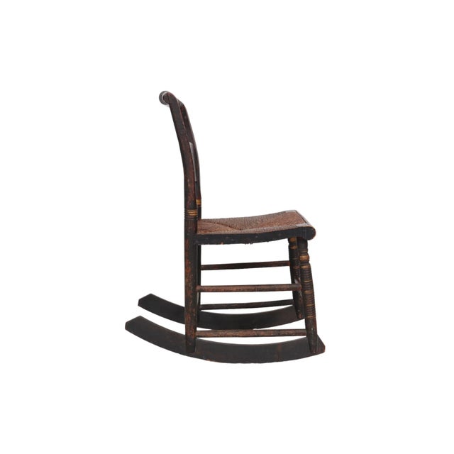 Wood Hitchcock Style Stenciled Rocking Chair For Sale - Image 7 of 9