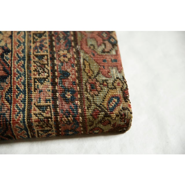 Old New House Decorative Cork Board Antique Fereghan Rug Fragment Art For Sale - Image 4 of 12