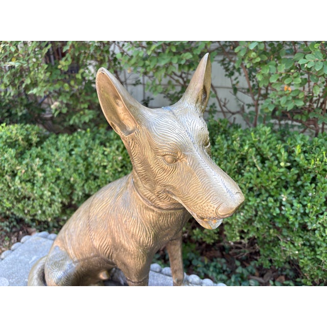 1960s Hollywood Regency Brass German Shepherd For Sale - Image 4 of 13