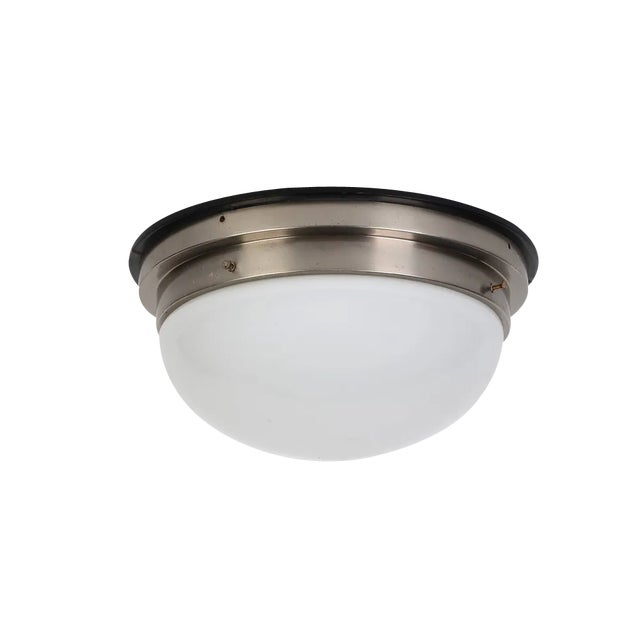 Bauhaus Nickel Ceiling Lamp, 1930s For Sale