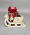 1940s Vintage German Putz Santa in Snowy Sleigh With Bottle Brush Tree For Sale - Image 4 of 15