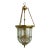 Late 20th Century Brass and Beveled Glass Lantern Pendant Light Fixture, 5 Chandelier Bulbs For Sale