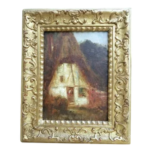 Ziem Felix - Cottage in Forest - Barbizon - Oil on Paper, Framed - Circa 1850