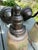 1920s Antique Brass Sconces With Vintage Glass Shades - Set of Three For Sale - Image 5 of 7