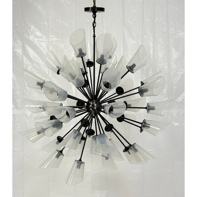 Mid-Century Modern 48 Arm Sputnik Chandelier by Remains Lighting, Bronzed Finish, American Modern For Sale - Image 3 of 18
