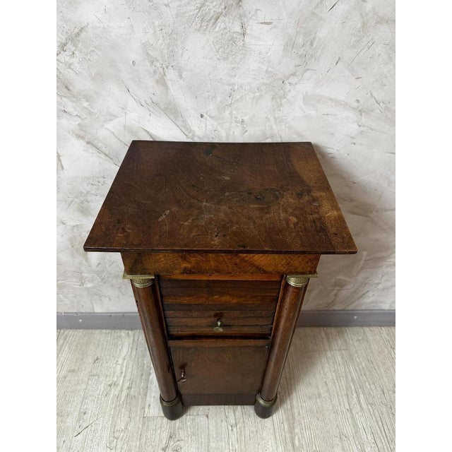 Traditional Empire Walnut Bedside Table For Sale - Image 3 of 11