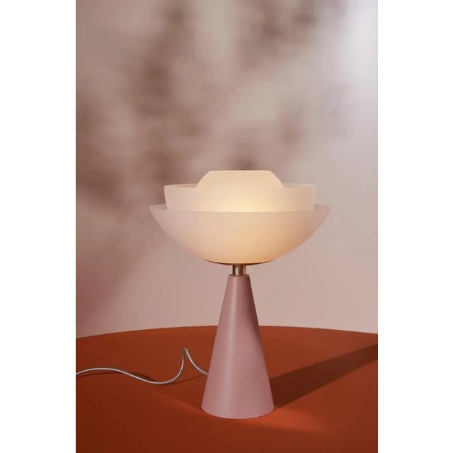 Metal Matte Lotus Table Lamps by Mason Editions, Set of 2 For Sale - Image 7 of 9