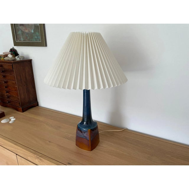 Vintage Danish Ceramic & Teak Lamp from Søholm, 1960s For Sale - Image 9 of 11