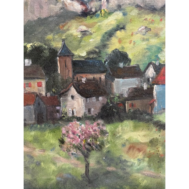 Light Green 1960's Plein Air Oil Painting on Canvas - Unknown Artist For Sale - Image 8 of 11