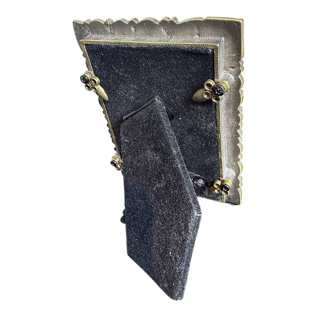 Vintage Cut Glass and Rhinestone Photo Frame For Sale