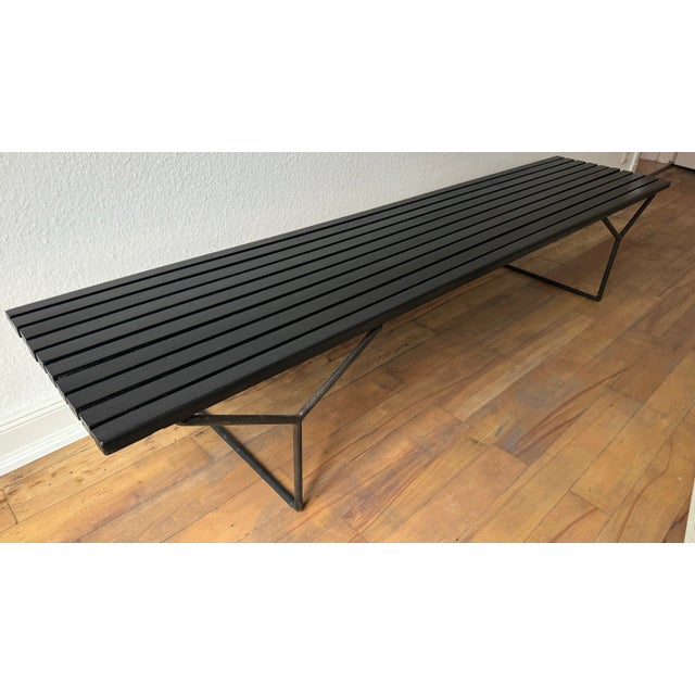 Black Vintage Black Model 400 Bench attributed to Harry Bertoia for Knoll International For Sale - Image 8 of 13