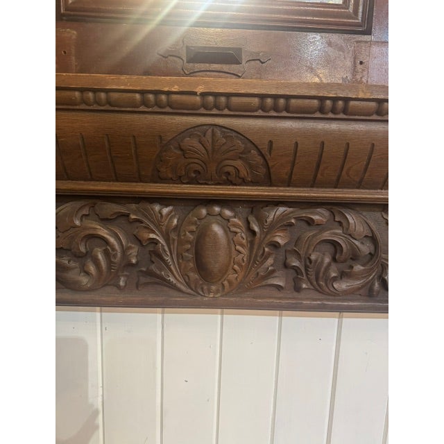 19th Century Oak Mantel With Ornate Carvings For Sale - Image 13 of 18