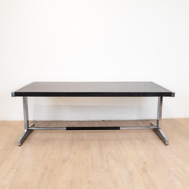 Dining Room Table with Steel Base, 1990s For Sale - Image 6 of 6