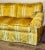 Classic English Roll Arm Sofa in Golden Damask – Skirted, Tailored, Designer Ready For Sale - Image 10 of 10