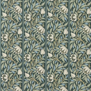 Morris & Co. Peony Trellis Wallpaper in Bayleaf/Slate For Sale