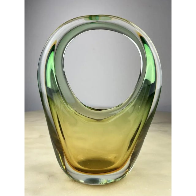 Submerged glass vase of Murano, Italy, 1960s Intact, small signs of the time. The submerged glass is obtained by immersing...