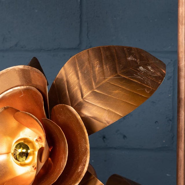 Vintage 20th Century Italian Brass Floral Floor Lamp, 1970s For Sale - Image 12 of 18